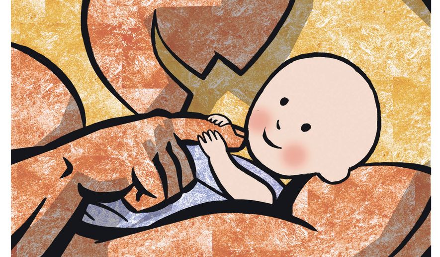 Illustration on fatherhood by Alexander Hunter/The Washington Times