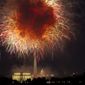 In this July 4, 2018, file photo, fireworks explode over Lincoln Memorial, Washington Monument and U.S. Capitol, along the National Mall in Washington, during the Fourth of July celebration. (AP Photo/Jose Luis Magana, File)