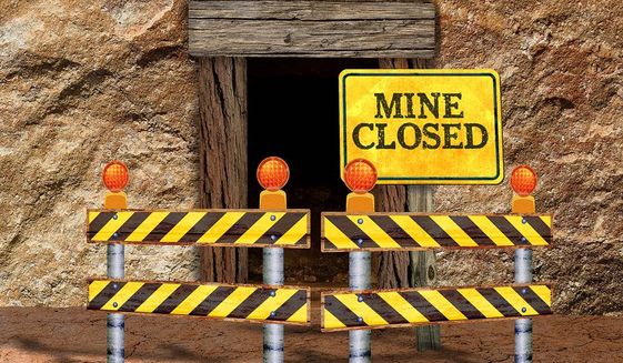 Mine Closed Illustration by Greg Groesch/The Washington Times