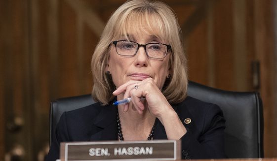 Sen. Maggie Hassan, D-N.H., listens during a hearing of the Senate Committee on Homeland Security &amp; Governmental Affairs, on Capitol Hill, Wednesday, Oct. 10, 2018 in Washington. (AP Photo/Alex Brandon) **FILE**