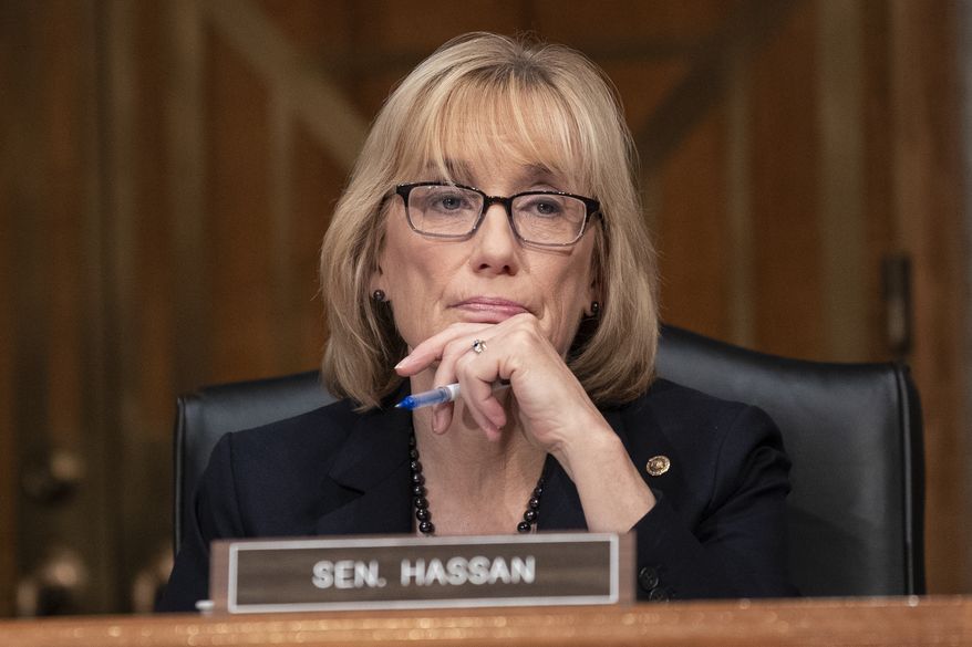 Sen. Maggie Hassan, D-N.H., listens during a hearing of the Senate Committee on Homeland Security &amp; Governmental Affairs, on Capitol Hill, Wednesday, Oct. 10, 2018 in Washington. (AP Photo/Alex Brandon) **FILE**