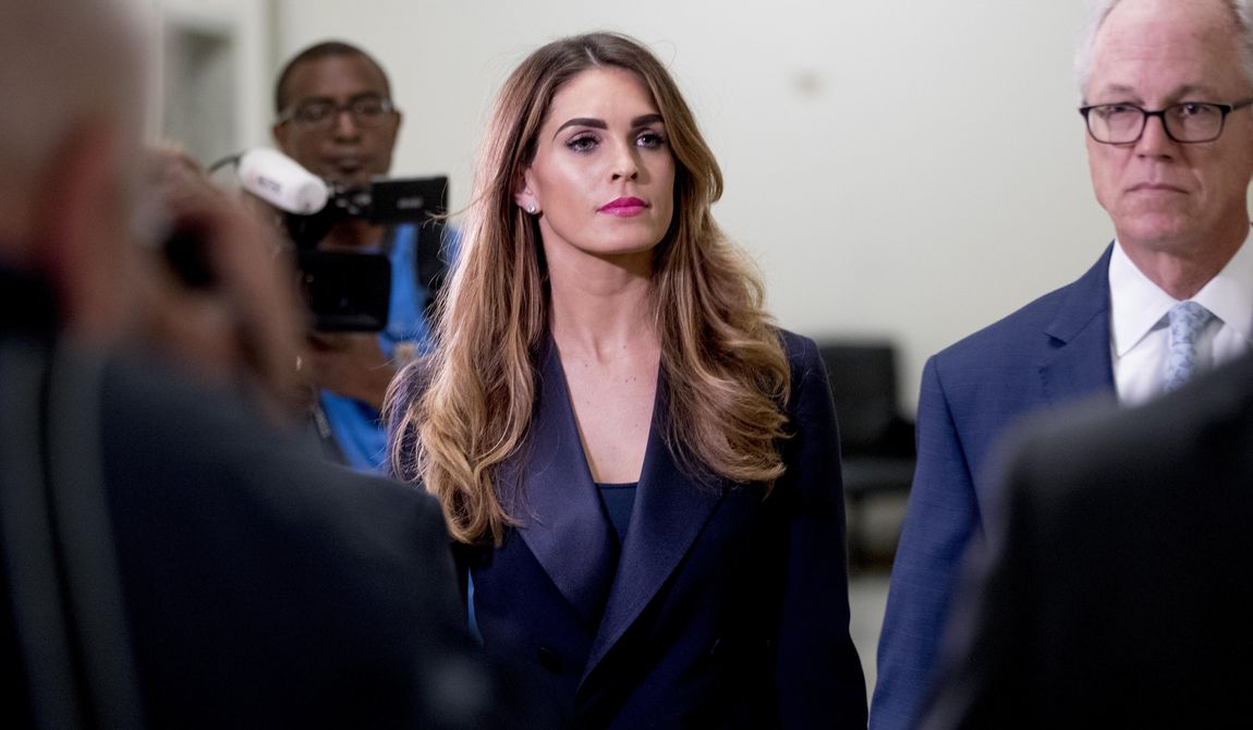 Former White House communications director Hope Hicks arrives for closed-door interview with the House Judiciary Committee on Capitol Hill in Washington, Wednesday, June 19, 2019. (AP Photo/Andrew Harnik) **FILE**