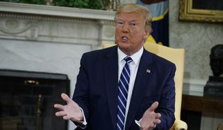 President Donald Trump speaks during a meeting with Canadian Prime Minister Justin Trudeau in the Oval Office of the White House, Thursday, June 20, 2019, in Washington. Trump declared Thursday that &amp;quot;Iran made a very big mistake&amp;quot; in shooting down a U.S. drone but suggested it was an accident rather than a strategic error.  (AP Photo/Evan Vucci)