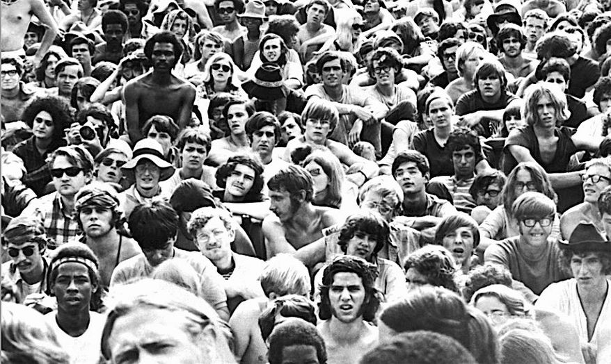 One analyst says that the first Democratic presidential debate will draw the largest gathering of liberals "since Woodstock," pictured here in 1969. (Associated Press)