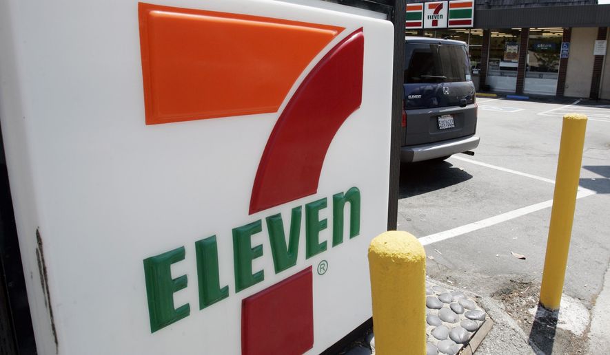 In this July 1, 2008 file photo, a 7-Eleven is shown in Palo Alto, Calif. The convenience-store chain is launching a service that lets customers order everything from its trademark frozen drink to a battery charger and have it delivered to a public place like a park or a beach.  The retailer told The Associated Press that more than 2,000 7-Eleven &amp;quot;hot spots&amp;quot; including New York&#39;s Central Park and Venice Beach in Los Angeles will be working starting Monday, June 24, 2019.  (AP Photo/Paul Sakuma, File)