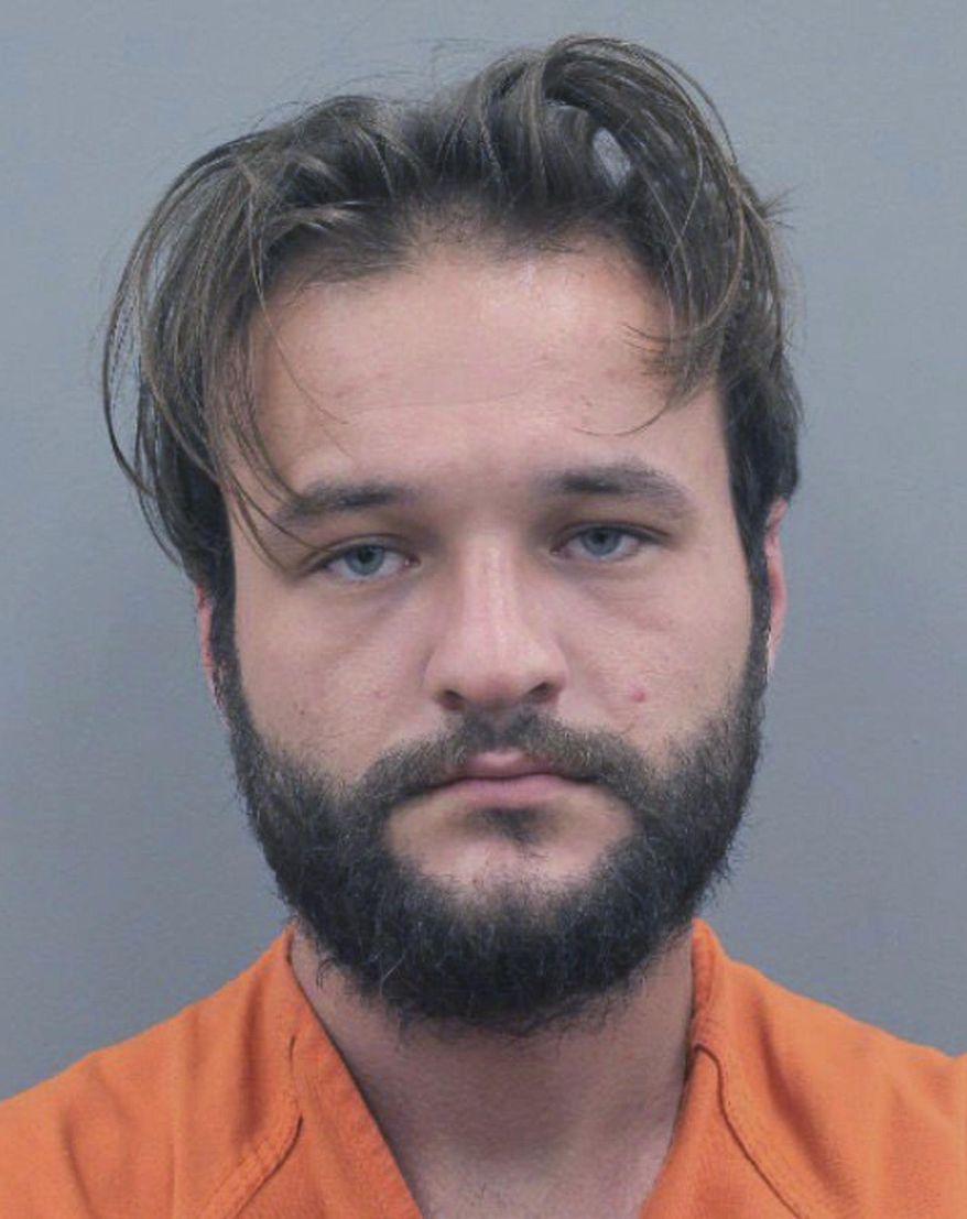 This photo provided by the Houston Police Department shows Jason Paul Robin. Robin, the father of a Houston infant, has been charged in her death after an autopsy found the child suffered a cracked skull and more than 90 fractures just days after being brought home from the hospital. Harris County prosecutors said Monday, June 24, 2019, that Jazmine Robin, who was born prematurely, was 10 weeks old when she died July 15, 2018, 12 days after leaving the hospital. Robin, and Jazmine's mother, 21-year-old Katharine Wyndham White, are facing charges. (Houston Police Department via AP)