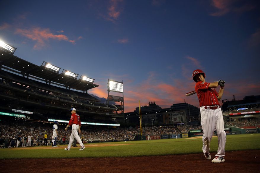 Sen. Rand Paul, R-Ky., waits to bat during the third inning of the Congressional Baseball Game at National's Park in Washington, Wednesday, June 26, 2019. (AP Photo/Carolyn Kaster)
