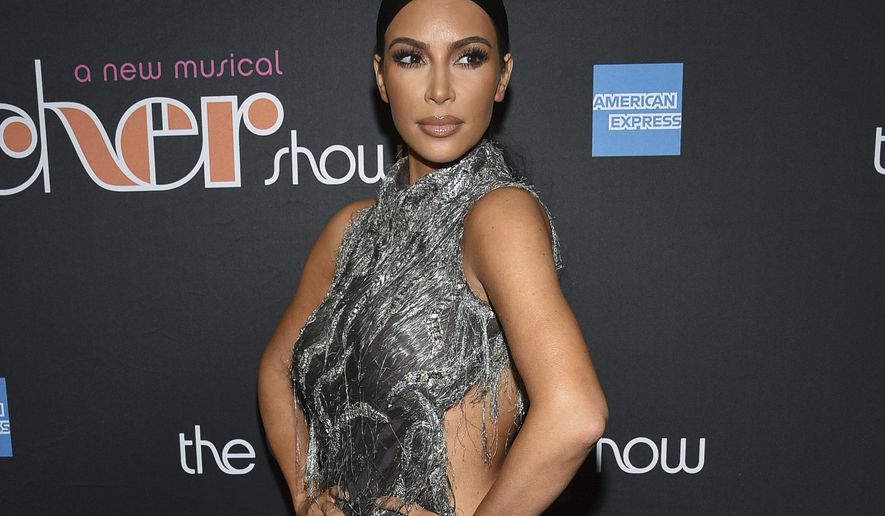 FILE - This Dec. 3, 2018 file photo shows Kim Kardashian West at "The Cher Show" Broadway musical opening night in New York. West has earned some backlash from Japanese people and others on social media who object to her appropriation of the traditional Japanese kimono as part of the name of her upcoming shapewear line. The reality star, makeup mogul and budding lawyer announced Tuesday on her channels that her Kimono Solutionwear, in a range of sizes and colors she showed off on Instagram. Some Japanese people on social media said the name, which West trademarked, is an inappropriate take centuries-old kimono clothing. (Photo by Evan Agostini/Invision/AP, File)
