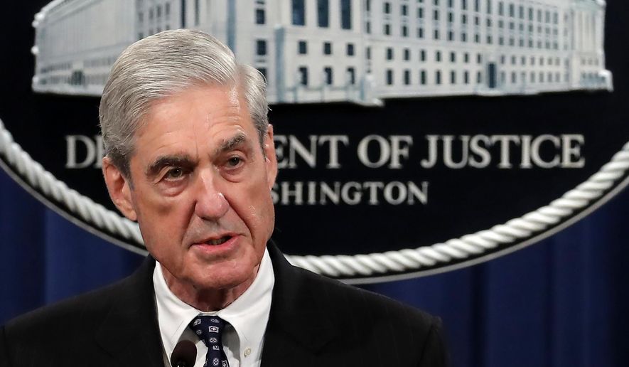In this May 29, 2019, file photo, special counsel Robert Mueller speaks at the Department of Justice Wednesday, in Washington, about the Russia investigation. (AP Photo/Carolyn Kaster, File)