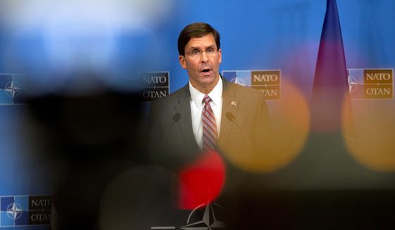 Mark T. Esper, who became acting defense secretary two weeks ago, will have to step down while he goes through the Senate confirmation process for a permanent position, meaning the Pentagon will have a fourth leader since the end of December. (Associated Press/File)