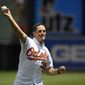 Former Baltimore Orioles pitcher Mike Mussina throws out the ceremonial first pitch before a baseball game between the Baltimore Orioles and the Cleveland Indians, Sunday, June 30, 2019, in Baltimore. (AP Photo/Nick Wass) **FILE**