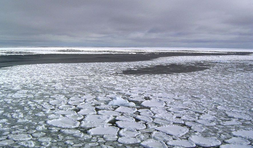 This January 2017 photo provided by Ted Scambos shows sea ice on the ocean surrounding Antarctica during an expedition to the Ross Sea. Ice in the ocean off the southern continent steadily increased from 1979 and hit a record high in 2014. But three years later, the annual average extent of Antarctic sea ice hit its lowest mark, wiping out three-and-a-half decades of gains, and then some, according to a study in the Proceedings of the National Academy of Sciences on Monday, July 1, 2019. (Ted Scambos/National Snow and Ice Data Center via AP)