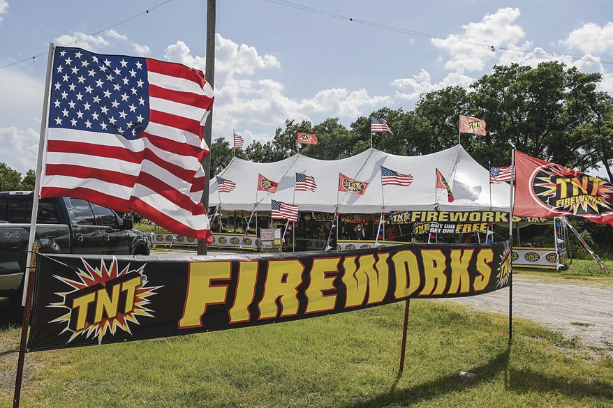 Fireworks are for sale at a stand on the corner of U.S. 412 and Imo Road. In an effort to help charities bolster their profits, Oklahoma lawmakers have decided to allow fireworks retailers to stay open longer over the Fourth of July holiday. (Jordan Miller/Enid News & Eagle via AP)