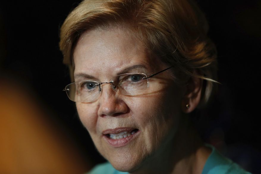 Democratic presidential candidate Sen. Elizabeth Warren, D-Mass., speaks during a Chicago Town Hall event at Chicago's Auditorium Theatre at Roosevelt University, Friday, June 28, 2019. (AP Photo/Amr Alfiky) ** FILE **