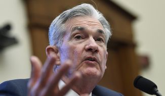 Federal Reserve Chairman Jerome Powell testifies before the House Financial Services Committee on Capitol Hill in Washington, Wednesday, July 10, 2019. (AP Photo/Susan Walsh)