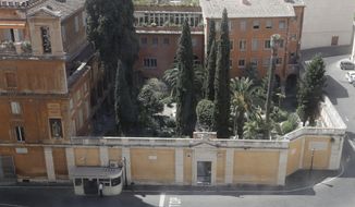 This picture taken on Wednesday, July 10, 2019 shows the view of the Teutonic Cemetery inside the Vatican. On Thursday, July 11, 2019 the Vatican opened a pair of tombs inside the cemetery after further investigation into the case of the 15-year-old daughter of a Vatican employee, Emanuela Orlandi, who disappeared in 1983 only to find that the tombs were empty. (AP Photo/Gregorio Borgia)