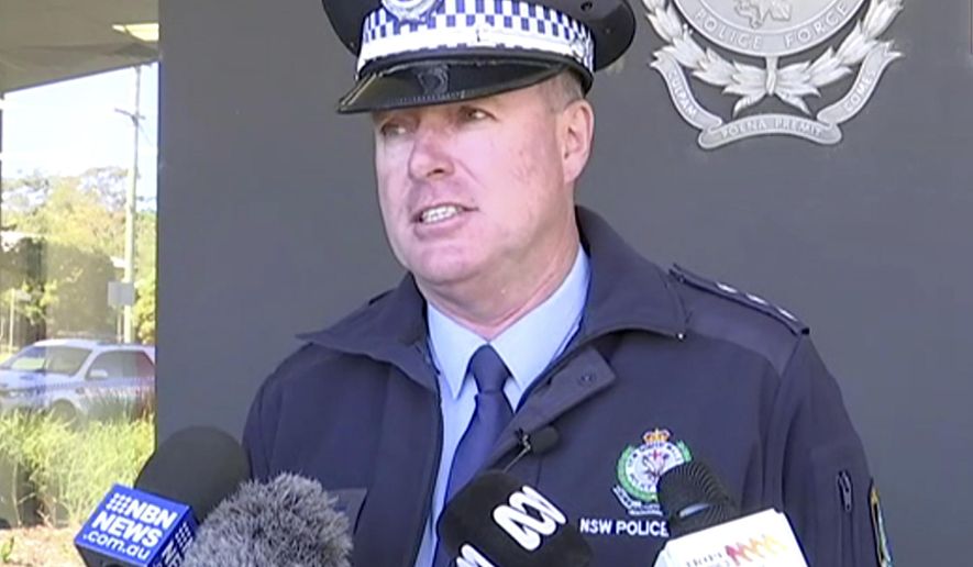 In this image made from video, New South Wales state police Acting Inspector Darren Williams speaks about child drivers during a news conference in Coffs Harbour, Australia, Monday, July 15, 2019. Four children aged 10 to 14 packed fishing rods in a parent's SUV, left a farewell note then drove more than 1,000 kilometers (600 miles) down the Australian east coast before they were stopped by police the next day, an officer said on Monday. (Australian Broadcasting Corporation via AP)