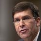 Secretary of the Army and Secretary of Defense nominee Mark Esper testifies before a Senate Armed Services Committee confirmation hearing on Capitol Hill in Washington, Tuesday, July 16, 2019. (AP Photo/Manuel Balce Ceneta)