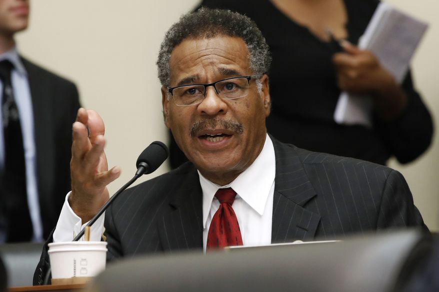 In this June 27, 2018, file photo, Rep. Emanuel Cleaver, D-Mo., asks a question of Housing and Urban Development Secretary Ben Carson during a House Financial Services Committee hearing on Capitol Hill in Washington. (AP Photo/Jacquelyn Martin) ** FILE **