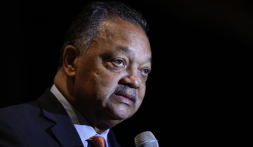 Rev. Jesse Jackson addresses the Rainbow PUSH Coalition Annual International Convention in Chicago, Tuesday, July 2, 2019. (AP Photo/Amr Alfiky)