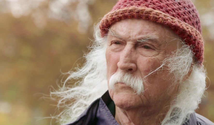 This image released by Sony Pictures Classics shows musician David Crosby in a scene from the documentary "David Crosby: Remember My Name." (Sony Pictures Classics via AP)