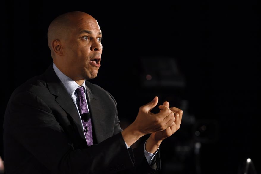 Democratic presidential candidate Sen. Cory Booker speaks during a presidential candidates forum sponsored by AARP and The Des Moines Register, Monday, July 15, 2019, in Des Moines, Iowa. (AP Photo/Charlie Neibergall)