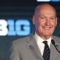 Big Ten Commissioner Jim Delany smiles during the Big Ten Conference NCAA college football media days Thursday, July 18, 2019, in Chicago. (AP Photo/Charles Rex Arbogast) ** FILE **