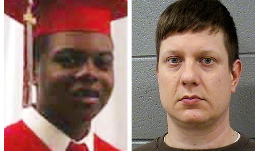 This combination of file photos shows Laquan McDonald and former Chicago Police Officer Jason Van Dyke. The Chicago Police Board on Thursday, July 18, 2019, fired four police officers for allegedly covering up Dyke&#39;s 2014 fatal shooting of teenager McDonald. (Family Photo, Cook County Sheriff&#39;s Office via AP, File)