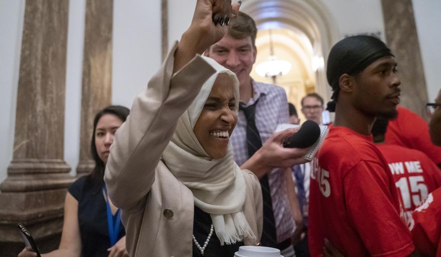 Rep. Ilhan Omar, Minnesota Democrat, introduced a resolution this week that would affirm 