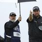 Ireland&#39;s Shane Lowry gestures as he looks dome the 6th hole from the tee during the final round of the British Open Golf Championships at Royal Portrush in Northern Ireland, Sunday, July 21, 2019.(AP Photo/Peter Morrison)
