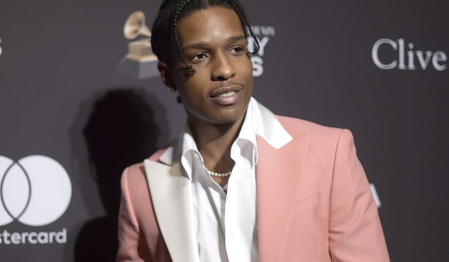 This Feb. 9, 2019 file photo shows A$AP Rocky at Pre-Grammy Gala And Salute To Industry Icons in Beverly Hills, (Photo by Richard Shotwell/Invision/AP, File) **FILE**