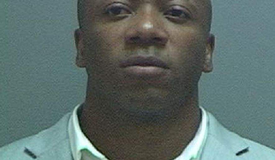 This photo provided by the Salt Lake County Sheriff's Office shows Shawn Rhoden. Rhoden, a champion bodybuilder faces felony charges accusing him of raping a female bodybuilder in a Salt Lake City suburb last October. Court records indicate that Rhoden appeared in court Tuesday, July 23, 2019, in a Salt Lake City suburb and had his bail lowered to $250,000 before being sent to jail. An arrest warrant issued July 11 had set his bail at $750,000. (Salt Lake County Sheriff's Office, via AP)