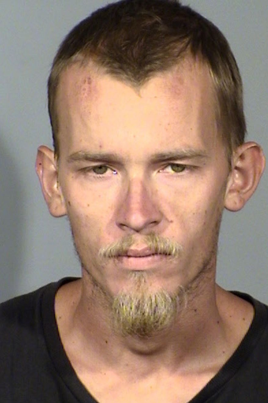 This undated Clark County Detention Center photo shows Chad Michael Newman, 27, of North Las Vegas, following his arrest on Thursday, July 11, 2019. Newman is due to face a judge Wednesday, July 24, 2019, on murder, child abuse and conspiracy charges in the Feb. 5, 2019, death of his 2-year-old son, Jackson James Newman. Police say the boy was found unresponsive in a trailer home Newman shared with his girlfriend, Haydee Razo. (Clark County Detention Center/Las Vegas Metropolitan Police Department via AP)