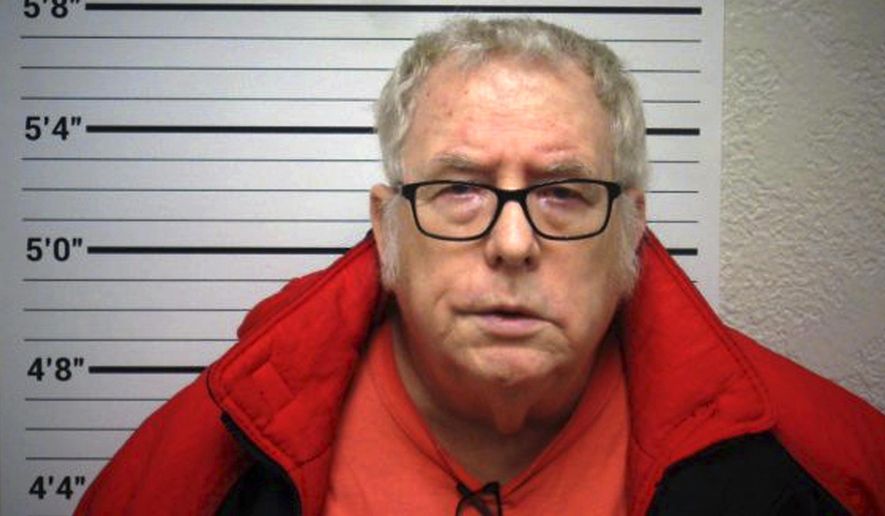 FILE - This Dec. 13, 2018 file photo provided by the Custer County Sheriff's Office shows James "Doc" Jensen Jr. in Miles City, Mont. Federal prosecutors are recommending the former Montana high school athletic trainer accused of sexually abusing students for decades to be sentenced to 15 years in prison after pleading guilty to a federal charge of coercion and enticement. (Custer County Sheriff's Office via AP, File)