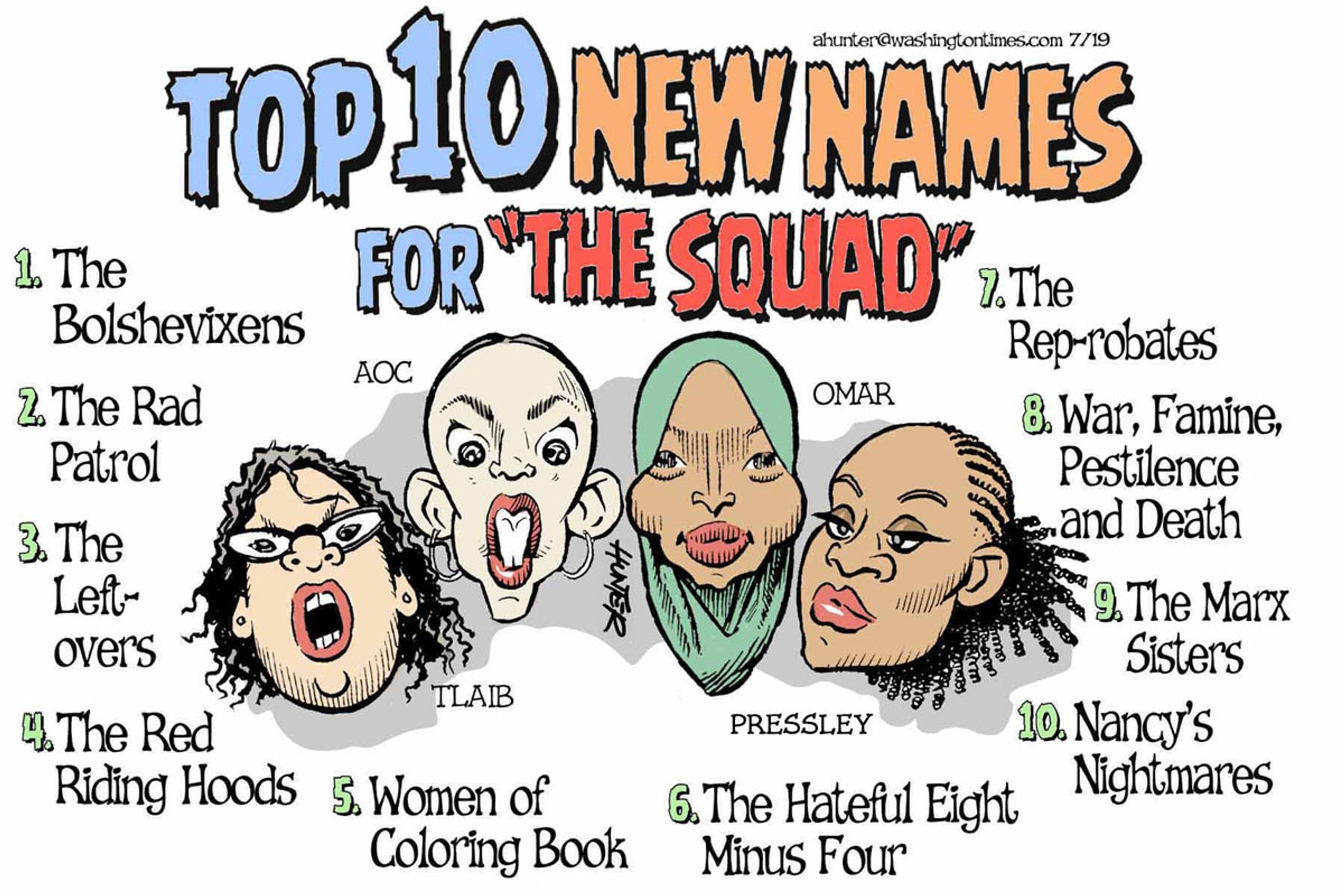 Political Cartoons - Congress in action - Top 10 New Names for 