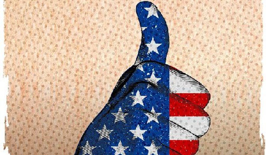 Thumbs Up America Illustration by Greg Groesch/The Washington Times