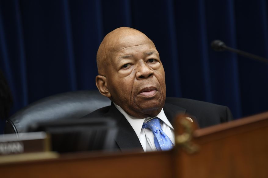 House Oversight Committee chairman Rep. Elijah Cummings, D-Md., waits to start a hearing on Capitol Hill in Washington, Monday, July 15, 2019, on White House counselor Kellyanne Conway's violation of the Hatch Act. (AP Photo/Susan Walsh) ** FILE **