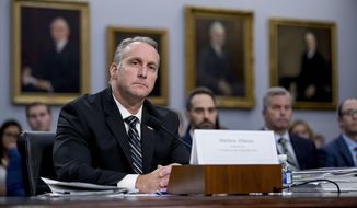 In this July 25, 2019 file photo, Immigration and Customs Enforcement acting Director Matthew Albence appears before a Homeland Security Subcommittee oversight hearing on Capitol Hill in Washington. (AP Photo/Andrew Harnik, File)