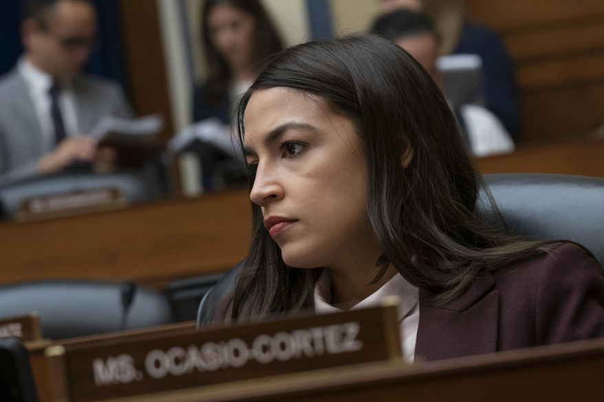 Rep. Alexandria Ocasio-Cortez, D-N.Y., attends a House Oversight Committee hearing on high prescription drugs prices on Capitol Hill in Washington, Friday, July 26, 2019. (AP Photo/J. Scott Applewhite) ** FILE **