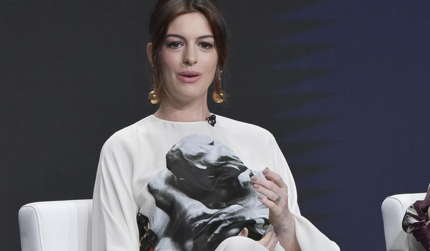 Anne Hathaway participates in the Amazon Prime Video &amp;quot;Modern Love&amp;quot; panel at the Television Critics Association Summer Press Tour on Saturday, July 27, 2019, in Beverly Hills, Calif. (Photo by Richard Shotwell/Invision/AP)
