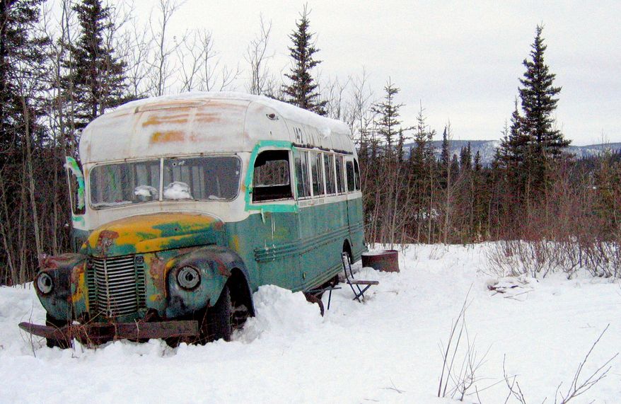 The abandoned bus where Christopher McCandless starved to death in 1992 is seen in this March 21, 2006 photo on the Stampede Road near Healy, Alaska. McCandless, who hiked into the Alaska wilderness in April 1992 died in there in late August 1992, was apparently poisoned by wild seeds that left him unable to fully metabolize what little food he had. Sean Penn's movie "Into the Wild" and Jon Krakauer's book of the same name is causing people from all over the world to retrace McCandless's steps to the 1940s-era International Harvester bus near Healy, Alaska where his body was found. (AP Photo/ Jillian Rogers ) ** NO SALES, ONE-TIME-USE ONLY, ARCHIVE OUT. FOR EDITORIAL USE ONLY **