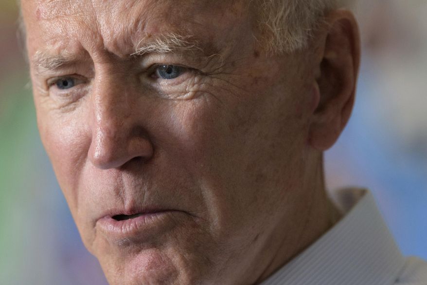 In this July 23, 2019, photo, Democratic presidential candidate former Vice President Joe Biden speaks in New Orleans. Biden is placing a big bet that his loyalty to the Affordable Care Act will help propel him to the Oval Office. Yet his argument isn’t without openings for attacks. From the left, he’s certain to take heat from progressives who back the single-payer, government run system proposed by his rival Bernie Sanders and supported by Elizabeth Warren and Kamala Harris. (AP Photo/Matthew Hinton)