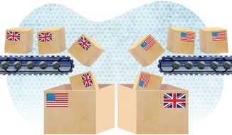 Free Trade with Britain Illustration by Greg Groesch/The Washington Times