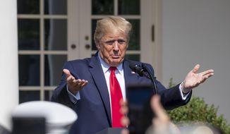 President Donald Trump in the Rose Garden of the White House, Monday, July 29, 2019, in Washington. (AP Photo/J. Scott Applewhite) **FILE**