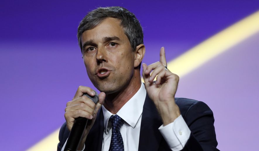 In this July 24, 2019, file photo, Democratic presidential candidate former Texas Rep. Beto O'Rourke, speaks during a candidates forum at the 110th NAACP National Convention in Detroit. (AP Photo/Carlos Osorio)