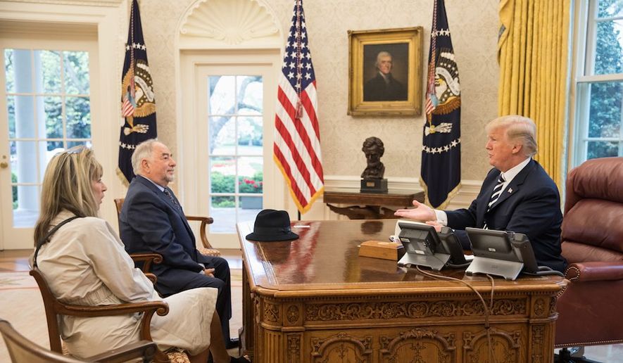 Talk radio host Michael Savage (middle) hopes President Trump will act to remove his name from a list of undesirables banned in Britain. (Michael Savage) ** FILE **