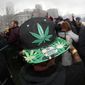 In this April 20, 2018 file photo, an attendee celebrates at 4:20 p.m. by lighting up marijuana during the Mile High 420 Festival in Denver. New research has found some Colorado teenagers who use marijuana are shifting away from smoking it in favor of edible products. About 78% of the Colorado high school students who reported consuming marijuana in 2017 said smoking was their usual method, down from 87% two years earlier. The number of teens who usually consumed edible marijuana products climbed to about 10% from 2% in the same two-year span while the number of users dabbing increased to about 7.5% from 4%. (AP Photo/David Zalubowski, File)