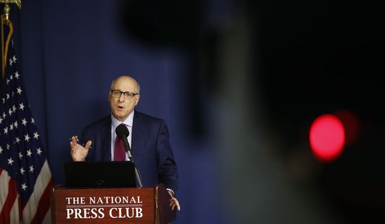 Stewart Eisenberg, an attorney with the legal team of Abused in Scouting, speaks at a news conference held to announce that the team has identified more than 300 alleged child sex abusers in the Boy Scouts of America, Tuesday, Aug. 6, 2019, at the National Press Club in Washington. (AP Photo/Patrick Semansky)