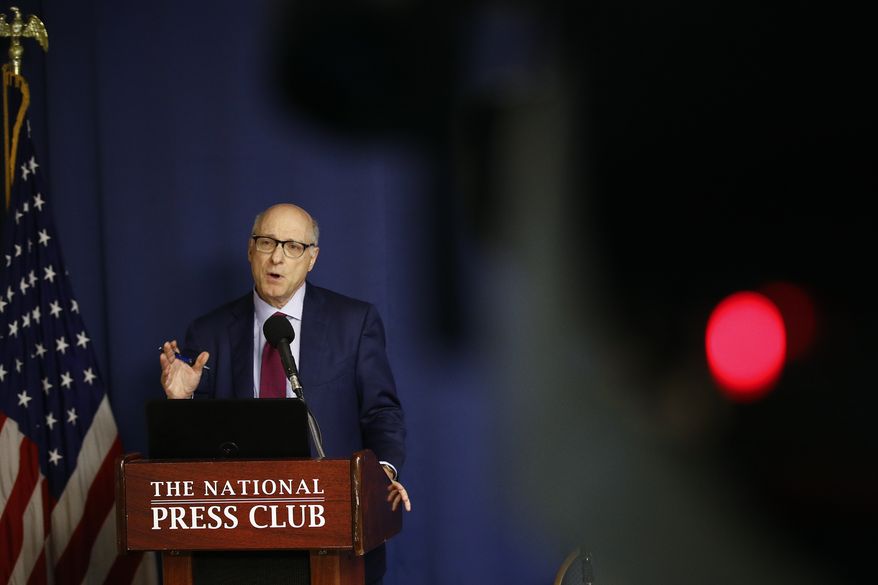 Stewart Eisenberg, an attorney with the legal team of Abused in Scouting, speaks at a news conference held to announce that the team has identified more than 300 alleged child sex abusers in the Boy Scouts of America, Tuesday, Aug. 6, 2019, at the National Press Club in Washington. (AP Photo/Patrick Semansky)