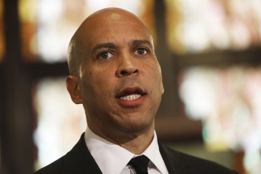 Democratic presidential candidate Cory Booker speaks about gun control at Mother Emanuel AME Church Wednesday, Aug. 7, 2019, in Charleston, S.C. (AP Photo/Mic Smith)